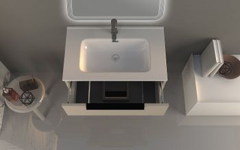 Тумба под раковину Cezares Urban 74 55159 подвесная Spatolato bianco без ножки и боковой полки — фото 3, Тумбы под раковину