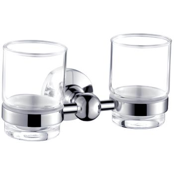 Стакан для зубных щеток CeramaLux Caps 51303 двойной Хром — фото 1, Стаканы для зубных щеток