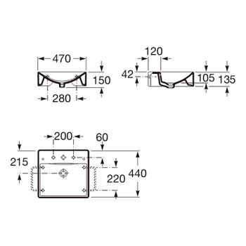 Раковина Roca Diverta 47 327111000 Белая — фото 6, Раковины подвесные