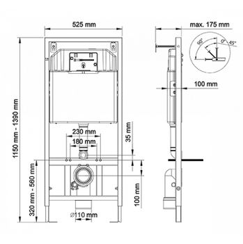 Инсталляция Berges Novum 040212 для унитаза с клавишей смыва Хром матовый — фото 6, Инсталляции для унитазов