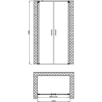 Душевая дверь Berges Legos LS-3 100 062026 профиль Хром стекло прозрачное — фото 3, Распашные душевые двери