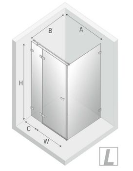 Душевой уголок New Trendy Avexa Black 100x80 L EXK-1586 профиль Черный стекло прозрачное — фото 13, Квадратные душевые уголки