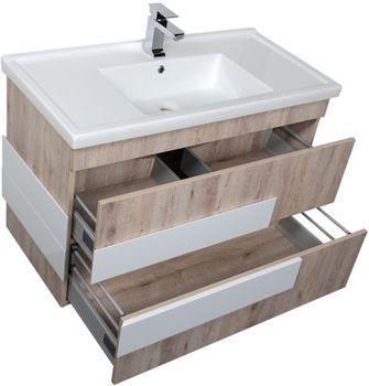 Тумба под раковину Aquanet Мадейра 100 183072 подвесная Дуб кантри — фото 2, Тумбы под раковину