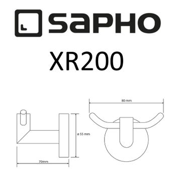 Двойной крючок Sapho X-round XR200 Хром — фото 2, Крючки для полотенец