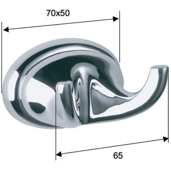 Двойной крючок Remer 900 NV50NP Никель — фото 2, Крючки для полотенец