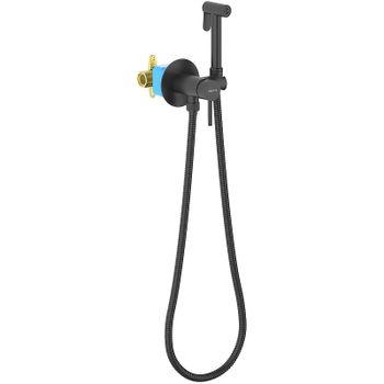 Гигиенический душ со смесителем Aquatek Европа AQ1021MB Черный матовый — фото 1, Гигиенические души