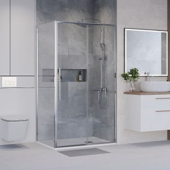 Душевой уголок Niagara Nova 110х90 NG-64-11A-A90-34 профиль Хром стекло прозрачное — фото 1, Прямоугольные душевые уголки