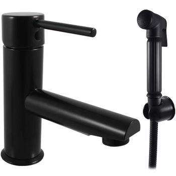 Смеситель для раковины Rav Slezak Seina SE946.5/1CMAT с гигиеническим душем Черный матовый — фото 1, Смесители для раковины