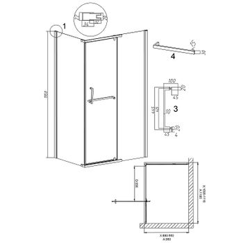 Душевой уголок Grossman Pragma 110х90 120.K33.03.1190.42.00 профиль Графит сатин стекло прозрачное — фото 11, Прямоугольные душевые уголки