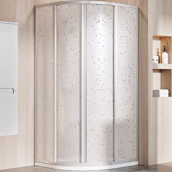 Душевой уголок Ravak Supernova SKCP4-90 90x90 3117OU0211 профиль Сатин витраж пластик Pearl — фото 1, Душевые уголки четверть круга