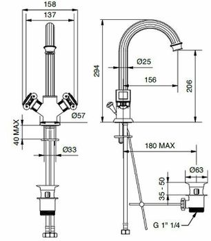 Смеситель для раковины Cezares Olimp LS2 OLIMP-LS2-02-Sw Бронза — фото 3, Смесители для раковины