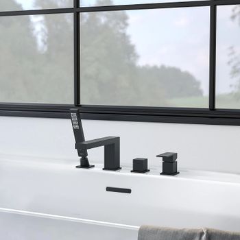 Смеситель на борт ванны Aquatek Либра AQ1648MB Черный матовый — фото 2, Смесители на борт ванны