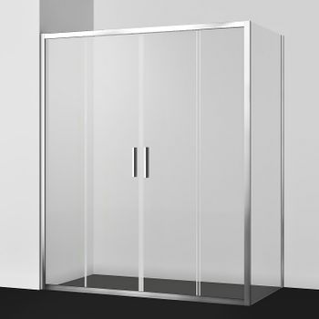 Душевой уголок WasserKRAFT Lippe 170x80 45S53 профиль Серебристый стекло прозрачное — фото 7, Прямоугольные душевые уголки