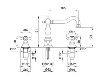 Смеситель для раковины Migliore Arcadia 18397 Золото — фото 3, Смесители для раковины