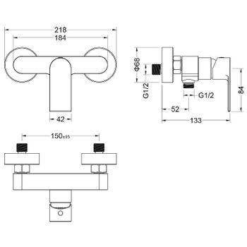 Комплект смесителей Aquatek Лира AQ1431MB Черный матовый — фото 6, Готовые комплекты для ванной комнаты