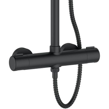 Душевая система WellWant by Agger Nero WWDS0W4428125B с термостатом Черная — фото 2, Душевые стойки