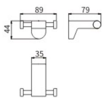 Двойной крючок CeramaLux Neo 51001 Хром — фото 2, Крючки для полотенец