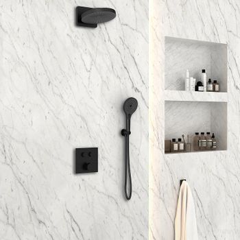 Душевая система Vincea Inspire VSFW-4I211MB Черная матовая — фото 3, Встраиваемые душевые комплекты