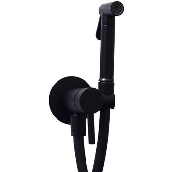 Гигиенический душ со смесителем Paffoni Tweet Round ZDUP110NO Черный матовый — фото 1, Гигиенические души