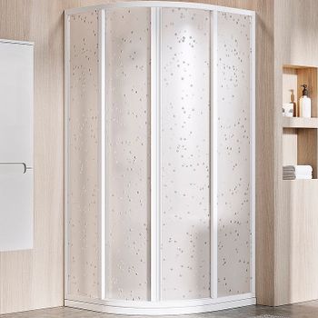 Душевой уголок Ravak Supernova SKCP4-80 80x80 3114O10211 профиль Белый витраж пластик Pearl — фото 1, Душевые уголки четверть круга