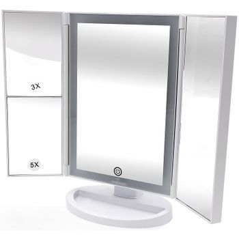 Косметическое зеркало Ridder Vivian О3110001 с подсветкой с увеличением Белое — фото 3, Косметические зеркала