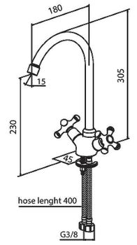 Смеситель для кухни Damixa Retro 230000000 Хром — фото 8, Смесители для кухни