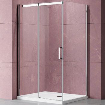 Душевой уголок Vincea Dice 120x80 VSR-4D8012CL профиль Хром стекло прозрачное — фото 1, Прямоугольные душевые уголки