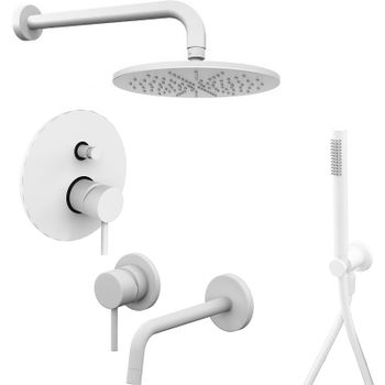 Комплект смесителей Paffoni Light KITLIG015BO006 Белый матовый — фото 1, Готовые комплекты для ванной комнаты