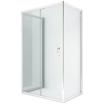 Душевой уголок New Trendy New Varia Chrome 120х90 K-0513 профиль Хром стекло прозрачное — фото 1, Прямоугольные душевые уголки