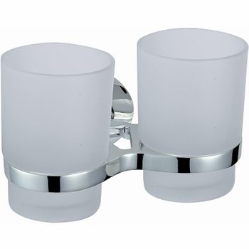 Стакан для зубных щеток Viko V-242 двойной Хром — фото 1, Стаканы для зубных щеток