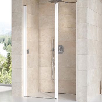 Душевая дверь Ravak Chrome CSD2-120 0QVGC100Z1 профиль Белый стекло Transparent — фото 1, Распашные душевые двери