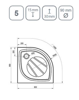 Душевой поддон из искусственного камня Ravak Elipso Pro 80х80 XA234401010BM Черный матовый — фото 4, Душевые поддоны из искусственного камня