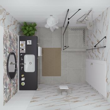 Душевой уголок Triton Йота-Блэк 90х90 Щ0000054032 профиль Черный стекло прозрачное — фото 6, Квадратные душевые уголки