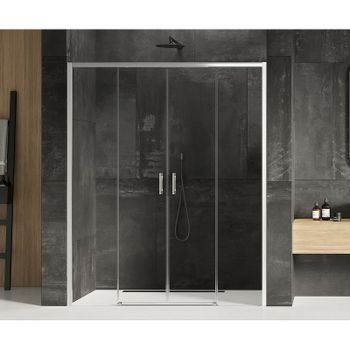 Душевая дверь New Trendy Prime Chrome 160 D-0336A профиль Хром стекло прозрачное — фото 2, Раздвижные душевые двери