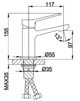 Смеситель для раковины Frap H61 F1061 Хром — фото 2, Смесители для раковины
