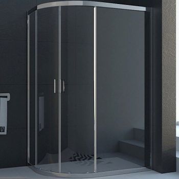 Душевой уголок Veconi Rovigo RV-03 100х80 R RV03-10080A-01-19C1 профиль Хром стекло прозрачное — фото 1, Асимметричные душевые уголки