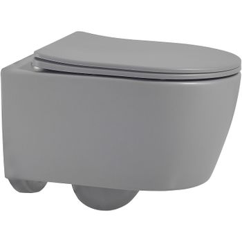 Унитаз Abber Bequem AC1104MG подвесной Серый матовый с сиденьем Микролифт — фото 1, Подвесные унитазы
