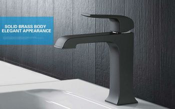 Смеситель для раковины Gappo G50 G1050 Черный матовый — фото 4, Смесители для раковины