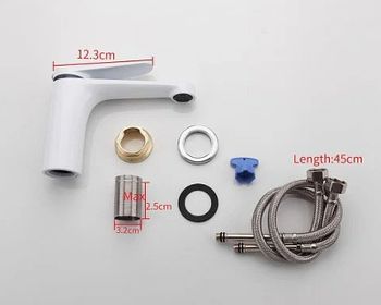 Смеситель для раковины Frap H45 F1045 Белый Хром — фото 6, Смесители для раковины