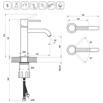 Смеситель для раковины Ravak Espirit ES 012.00CR X070193 Хром — фото 4, Смесители для раковины