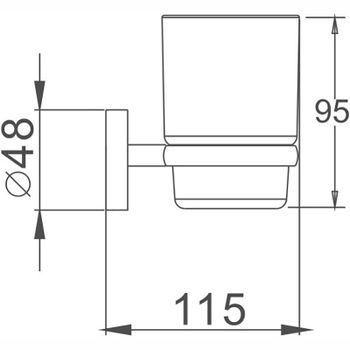 Стакан для зубных щеток Haiba HB1706 Хром — фото 2, Стаканы для зубных щеток