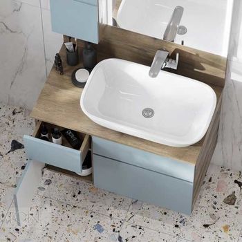 Тумба под раковину Aquaton Мишель 100 1A256901MIX30 подвесная Дуб рустикальный Фьорд — фото 7, Тумбы под раковину