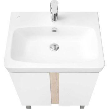 Тумба под раковину Aquaton Кантри 60 1A257401AHB20 Белая глянцевая Дуб верона — фото 3, Тумбы под раковину