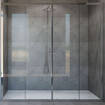 Душевая дверь Vincea Garda 180 VDS-1G2180CL профиль Хром стекло прозрачное — фото 1, Раздвижные душевые двери