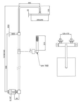 Душевая система Webert Pegaso PE980507010METAL с термостатом Золото — фото 2, Душевые стойки