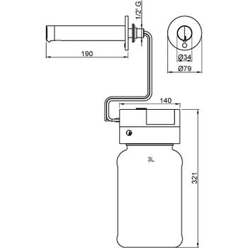 Диспенсер для жидкого мыла Nofer 03313.B Хром — фото 2, Диспенсеры для жидкого мыла