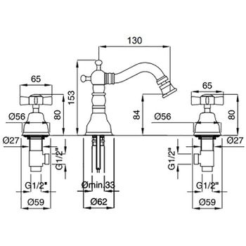 Смеситель для биде Migliore Princeton 19342 Бронза — фото 2, Смесители для биде