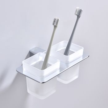 Стакан для зубных щеток Raglo R301.08 двойной Хром — фото 5, Стаканы для зубных щеток