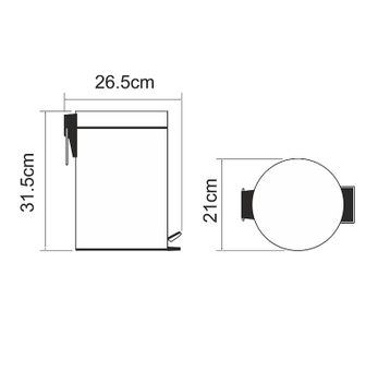 Ведро для мусора WasserKRAFT K-635W Белое матовое — фото 5, Мусорные ведра