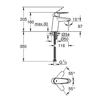 Смеситель для раковины Grohe Eurodisc Cosmopolitan 3246920E Хром — фото 13, Смесители для раковины